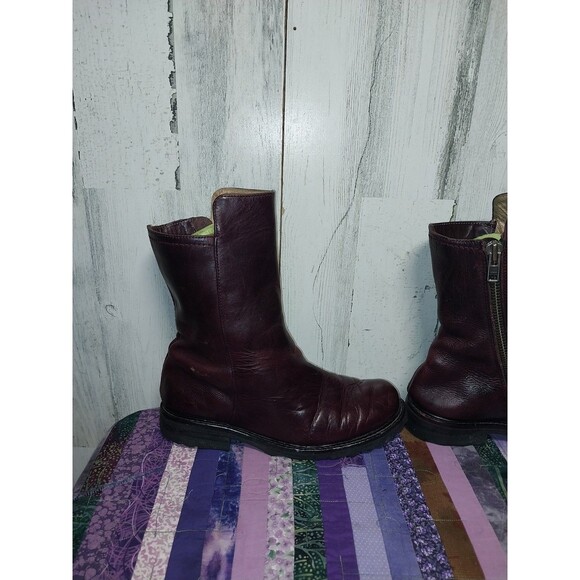 F Shoes By Jogn Fluevog Mens 8.5 Leather Zip Up Boots - Picture 6 of 14